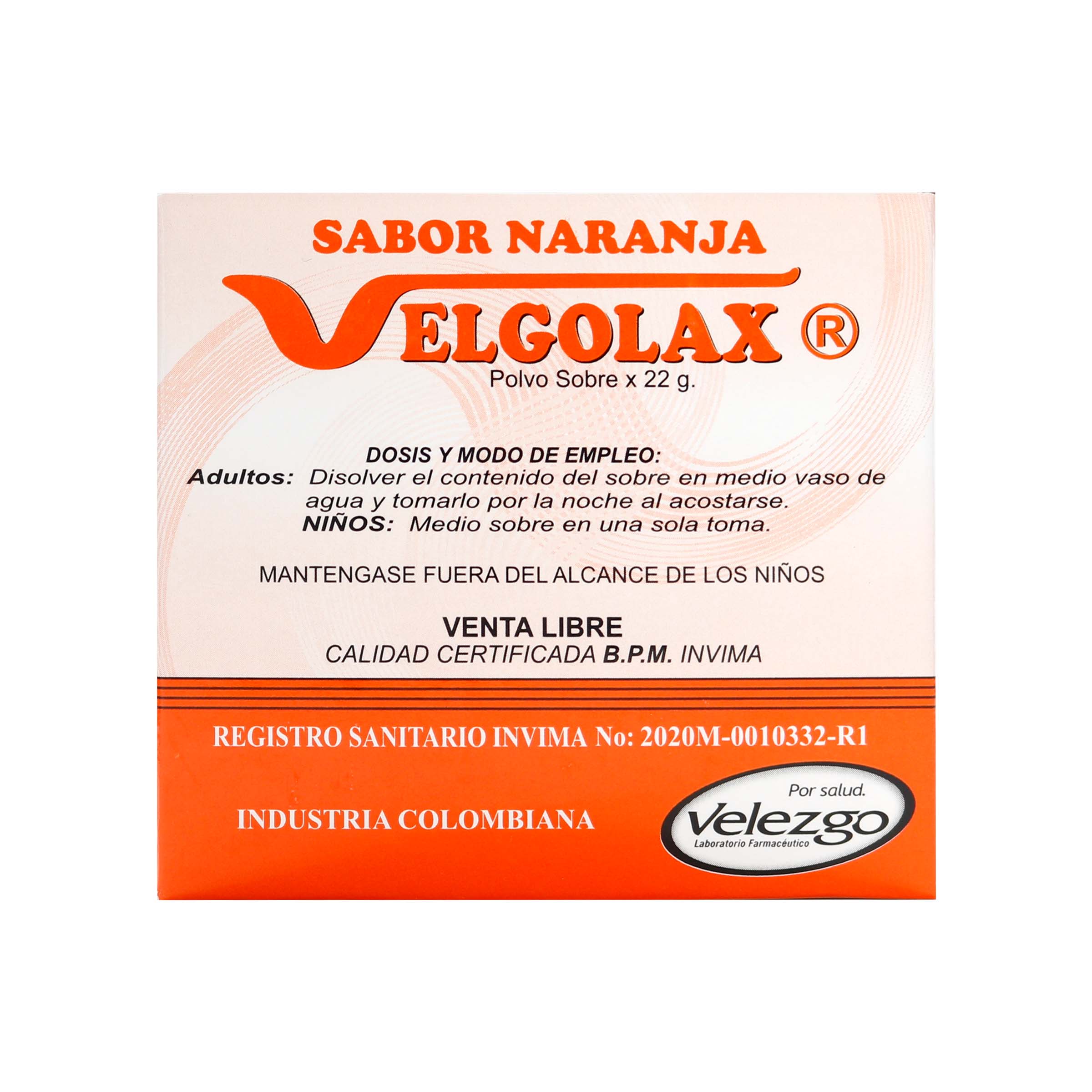 Velgolax Polvo Naranja 22 Gr