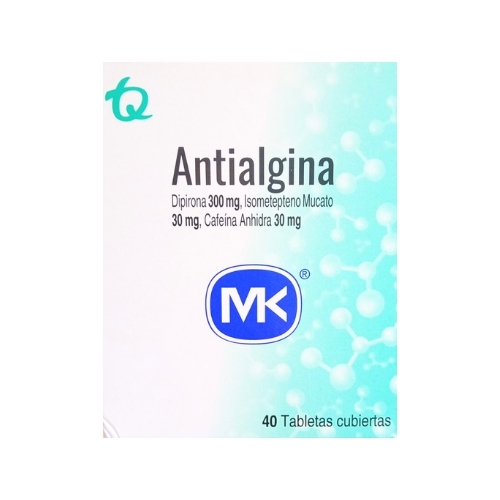 Antialgina Dipirona + Isometepteno Mucato + Cafeina Anhidra 300/30//30 Mg Tabletas Recubiertas