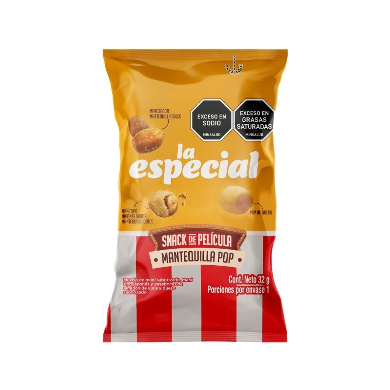 Mani La Especial Snack De Pelicula Mantequilla 32 Gr