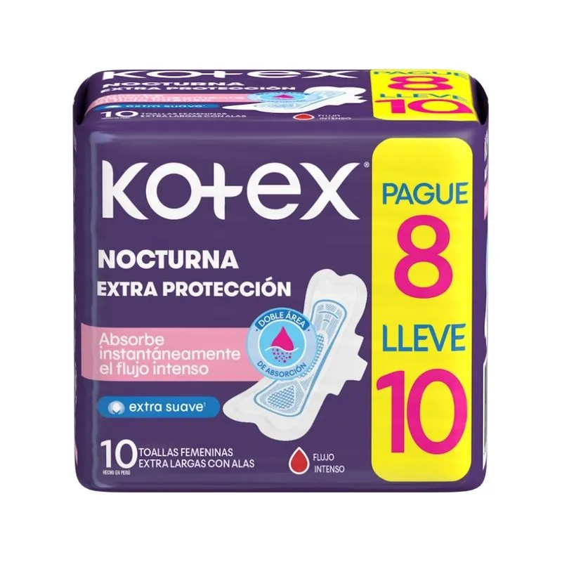 Toallas Kotex Comfort Proteccion Nocturna