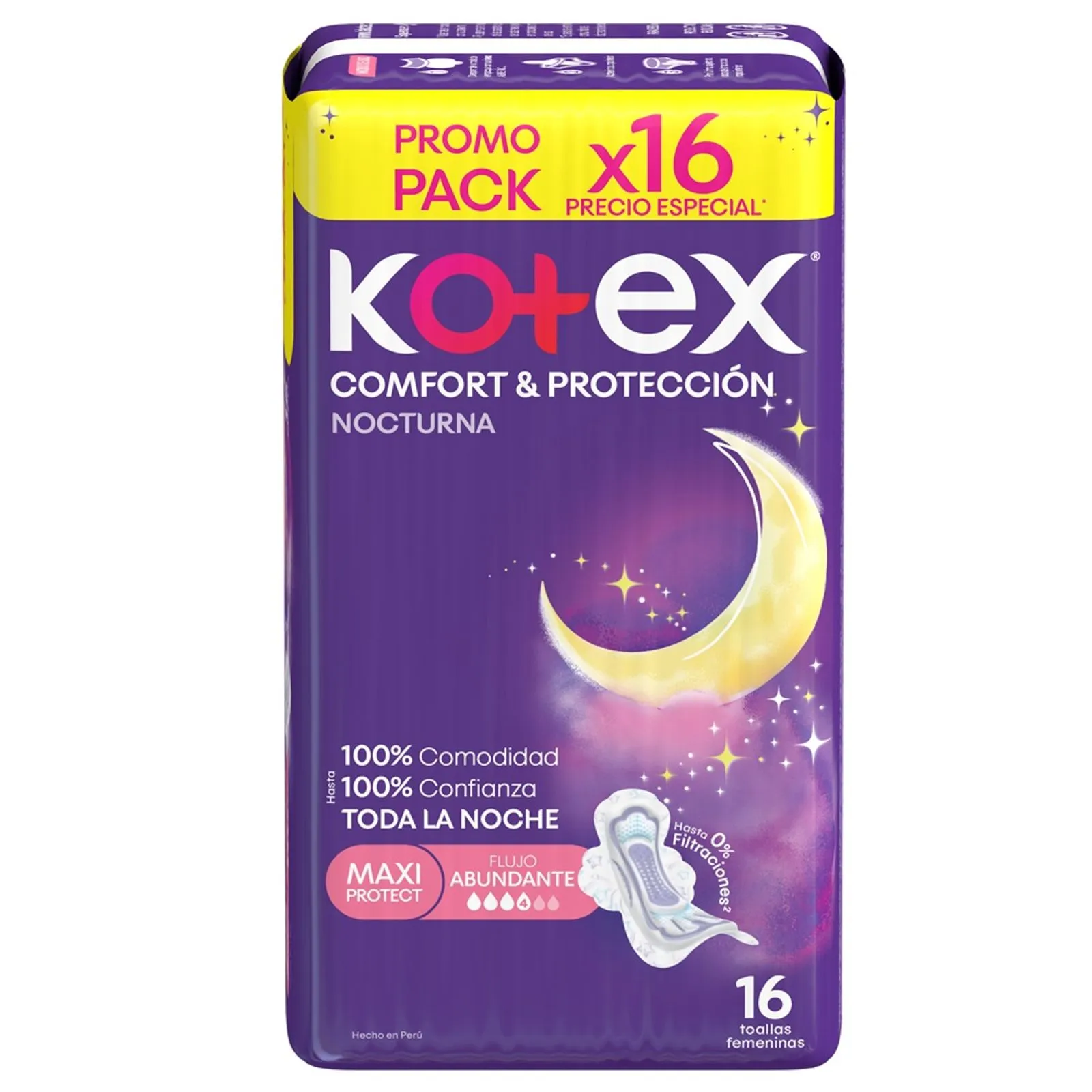 Toallas Kotex Confort & Proteccion Nocturna