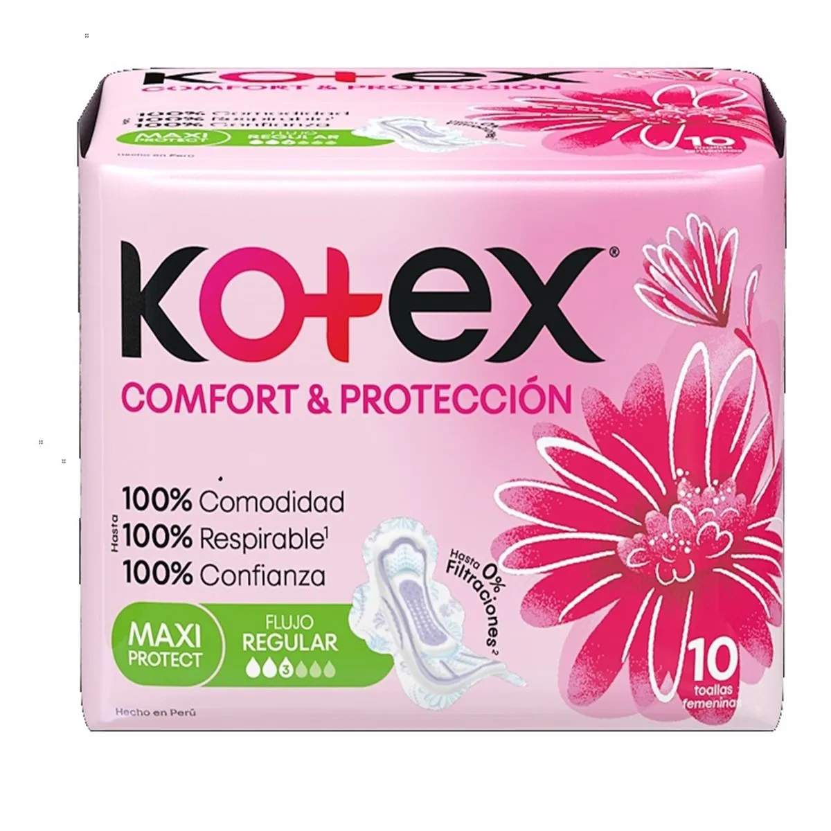 Toallas Kotex Confort & Proteccion Maxi Protect
