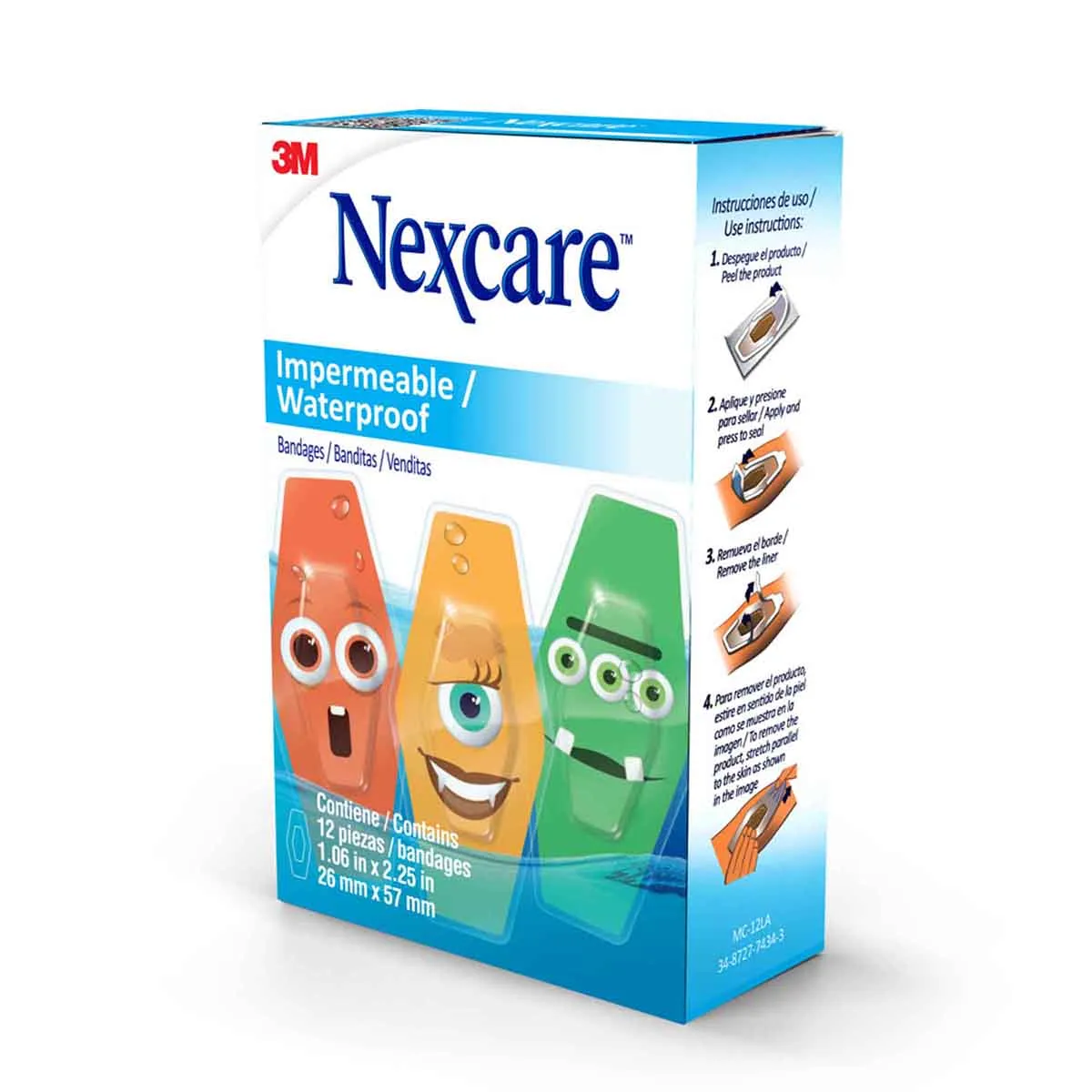 Parches Banditas Impermeable Monstros Nexcare