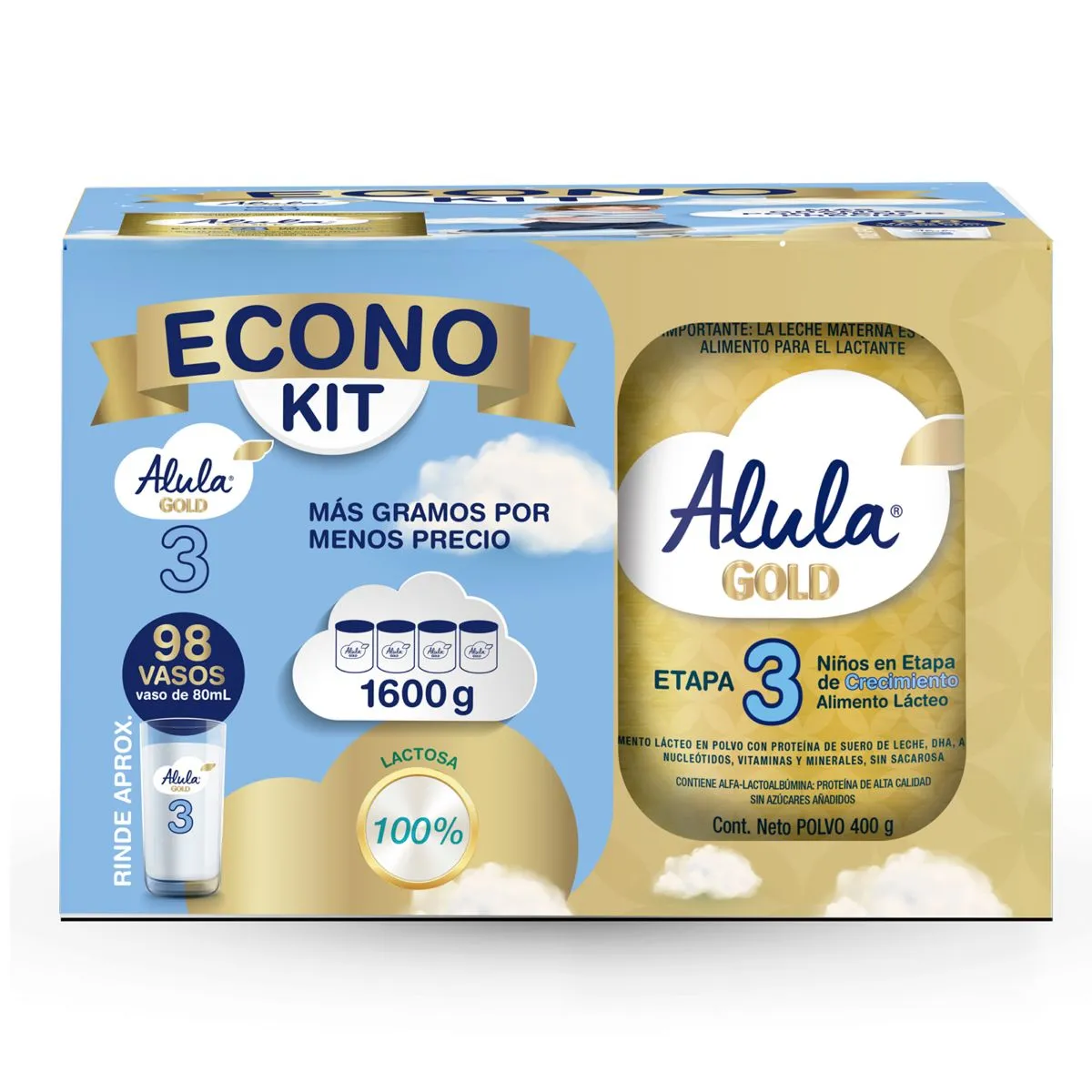 LECHE ALULA GOLD 3 PACK X 4 400 GR