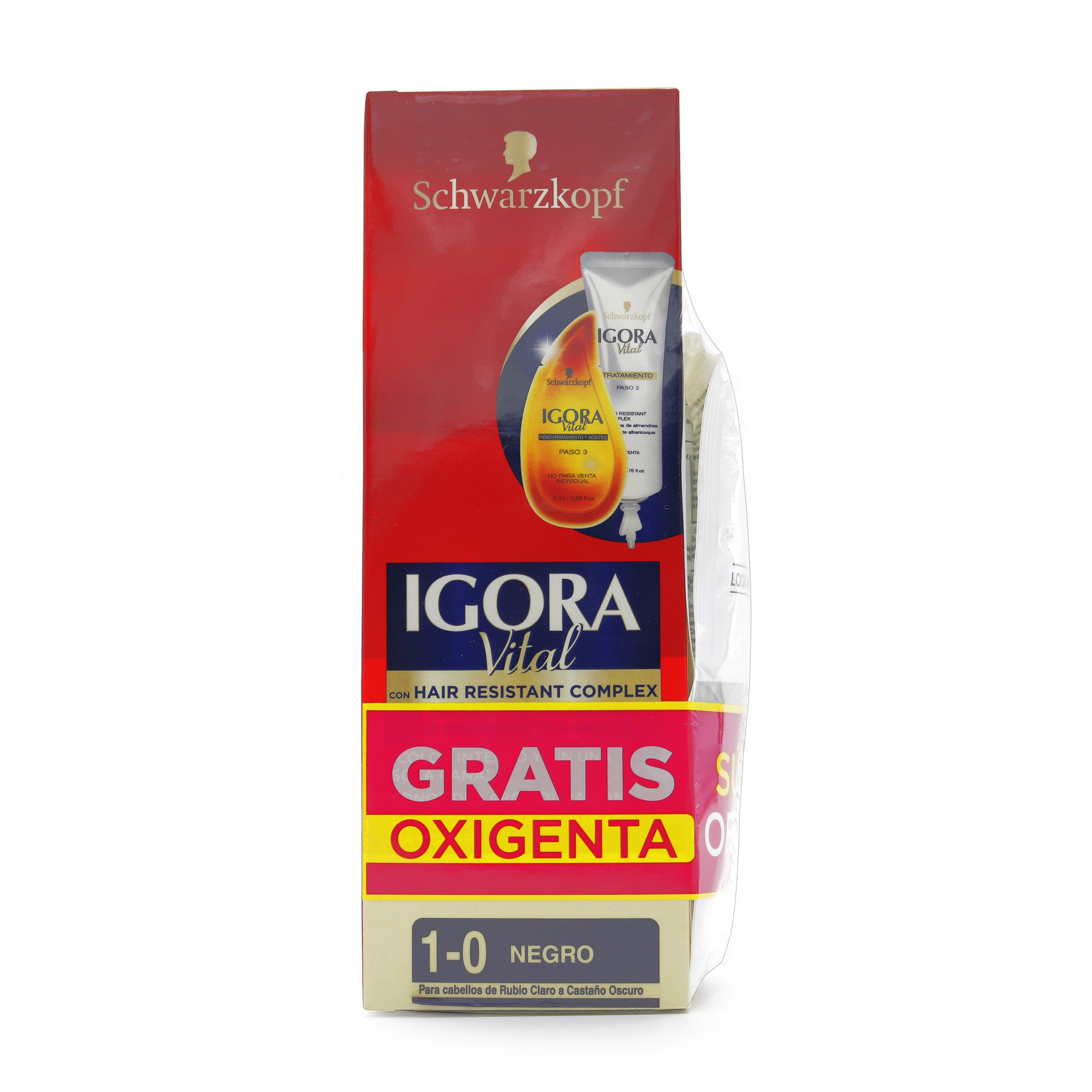 Tinte Igora Vital Tubo 1 - 0 Negro + 2 Oxigenta