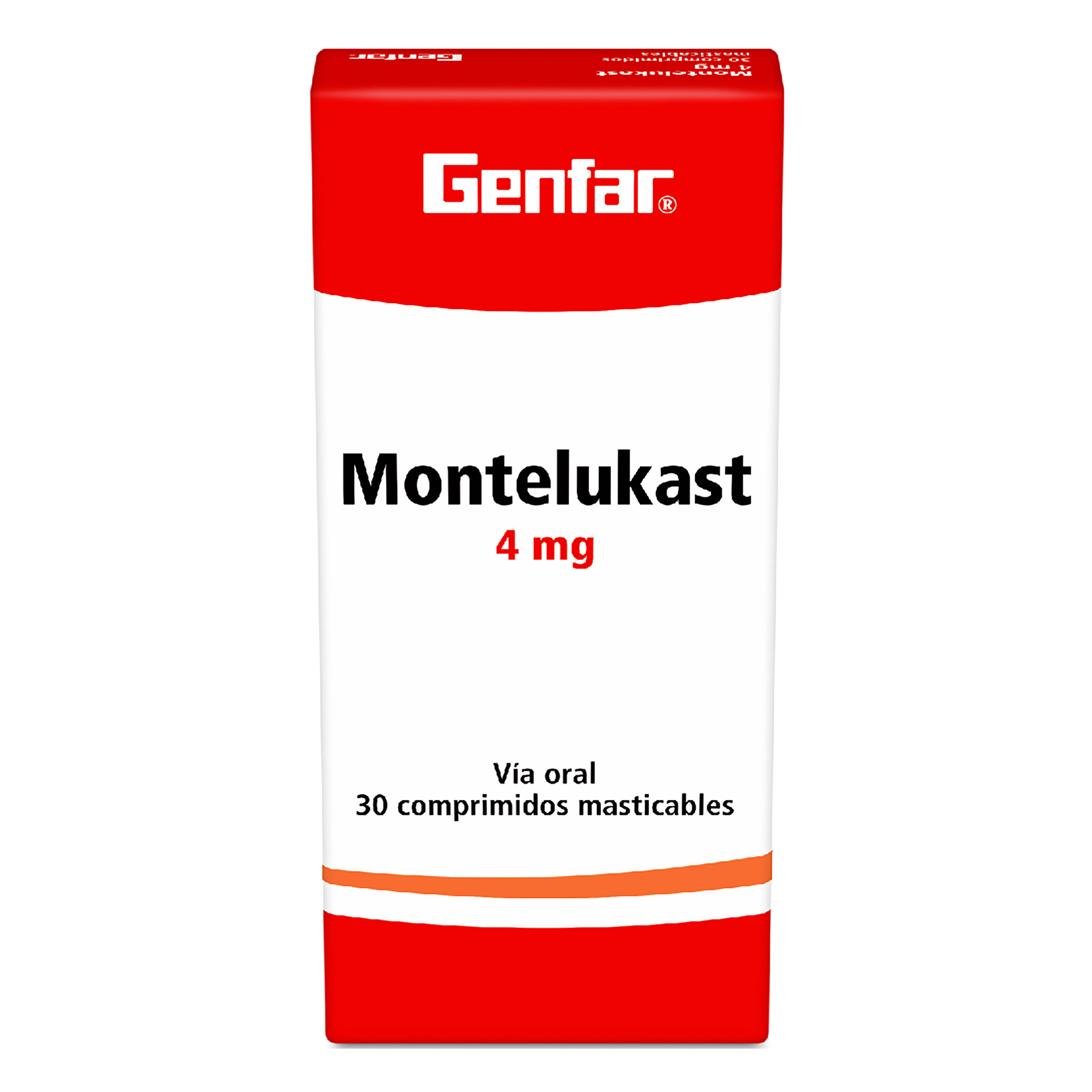 MONTELUKAST 4 MG 30 TABLETAS GF