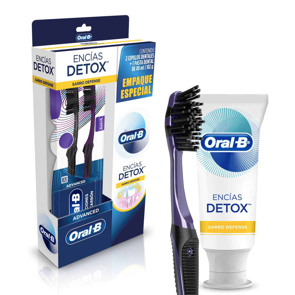 Crema Dental O-B Encias Detox 80 Ml + 2 Cepillos