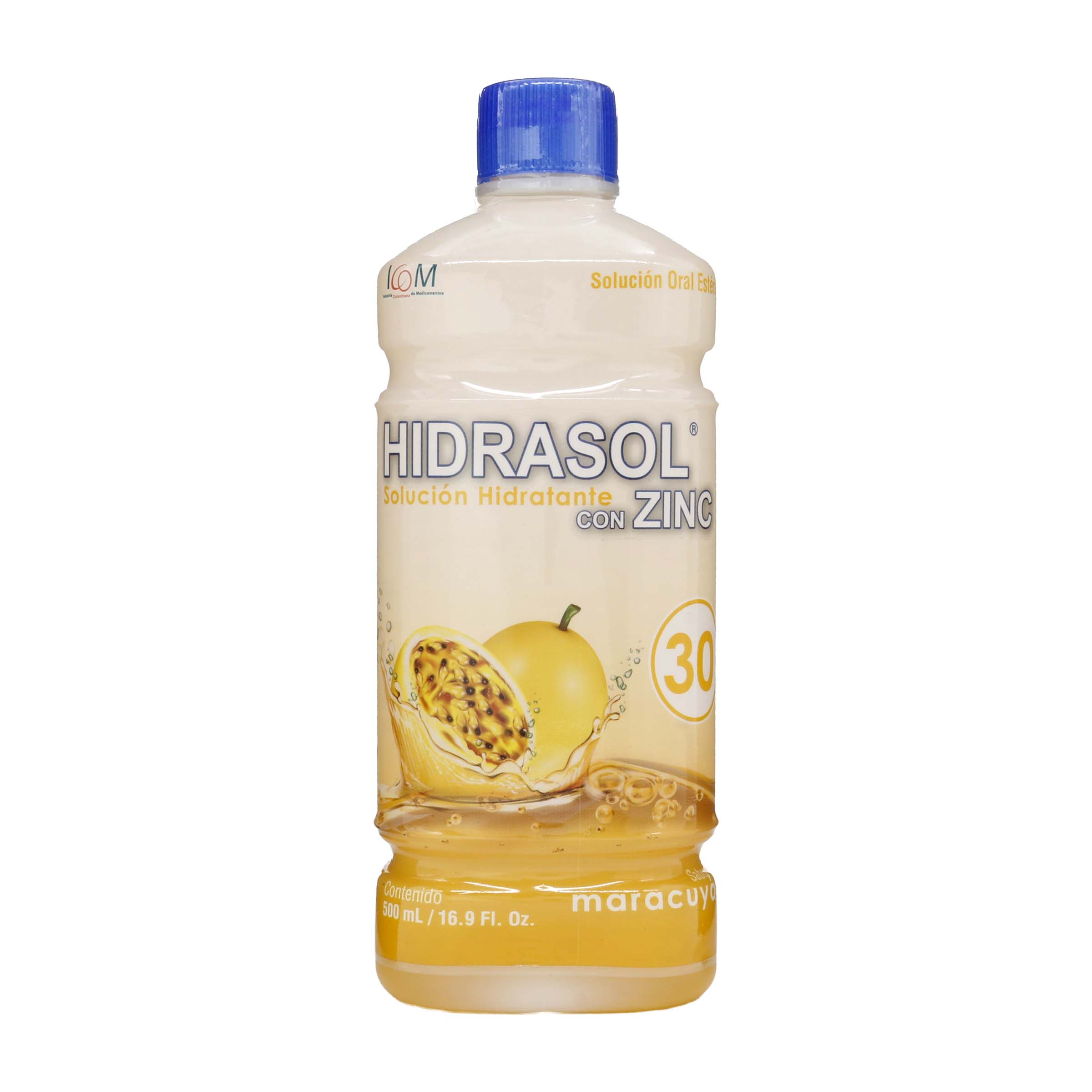 HIDRASOL SUERO ORAL 30 ZINC MARACUYA 500 ML ICOM