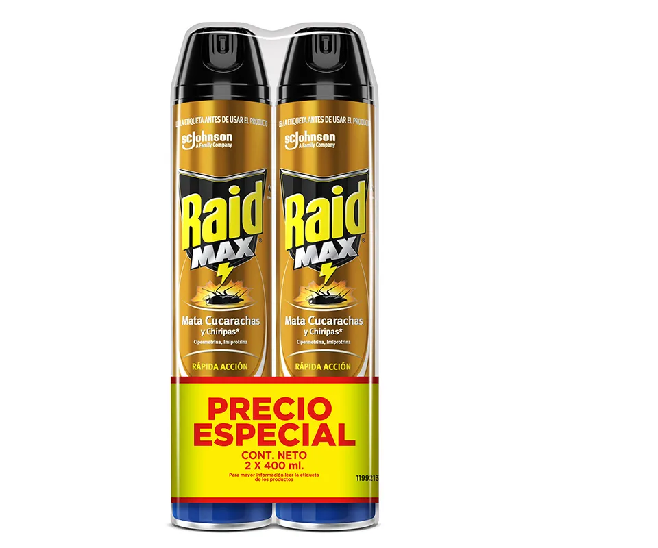 Raid Max Rastrero Aerosol 400 Ml 2X1
