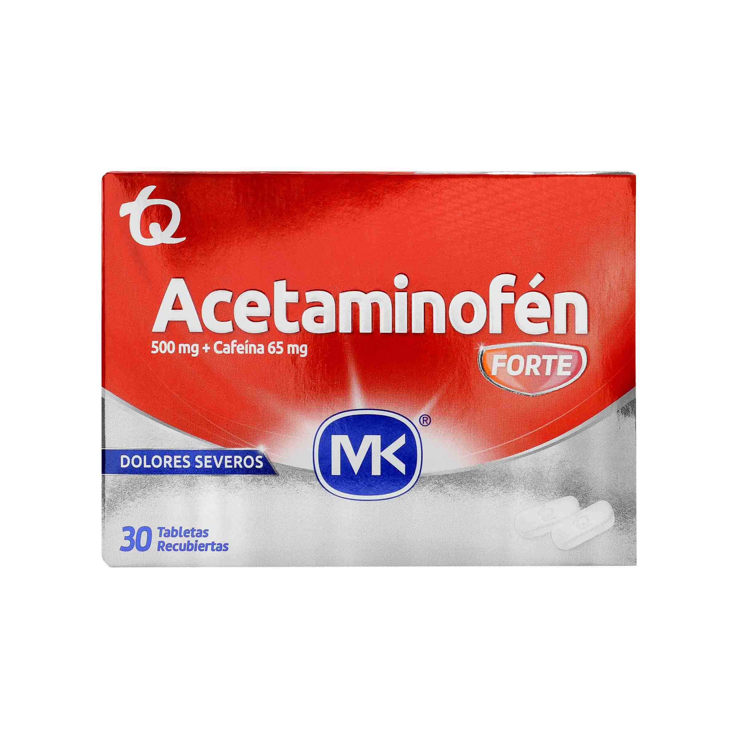 Acetaminofen Forte + Cafeina 500/65 Mg Tabletas Recubiertas
