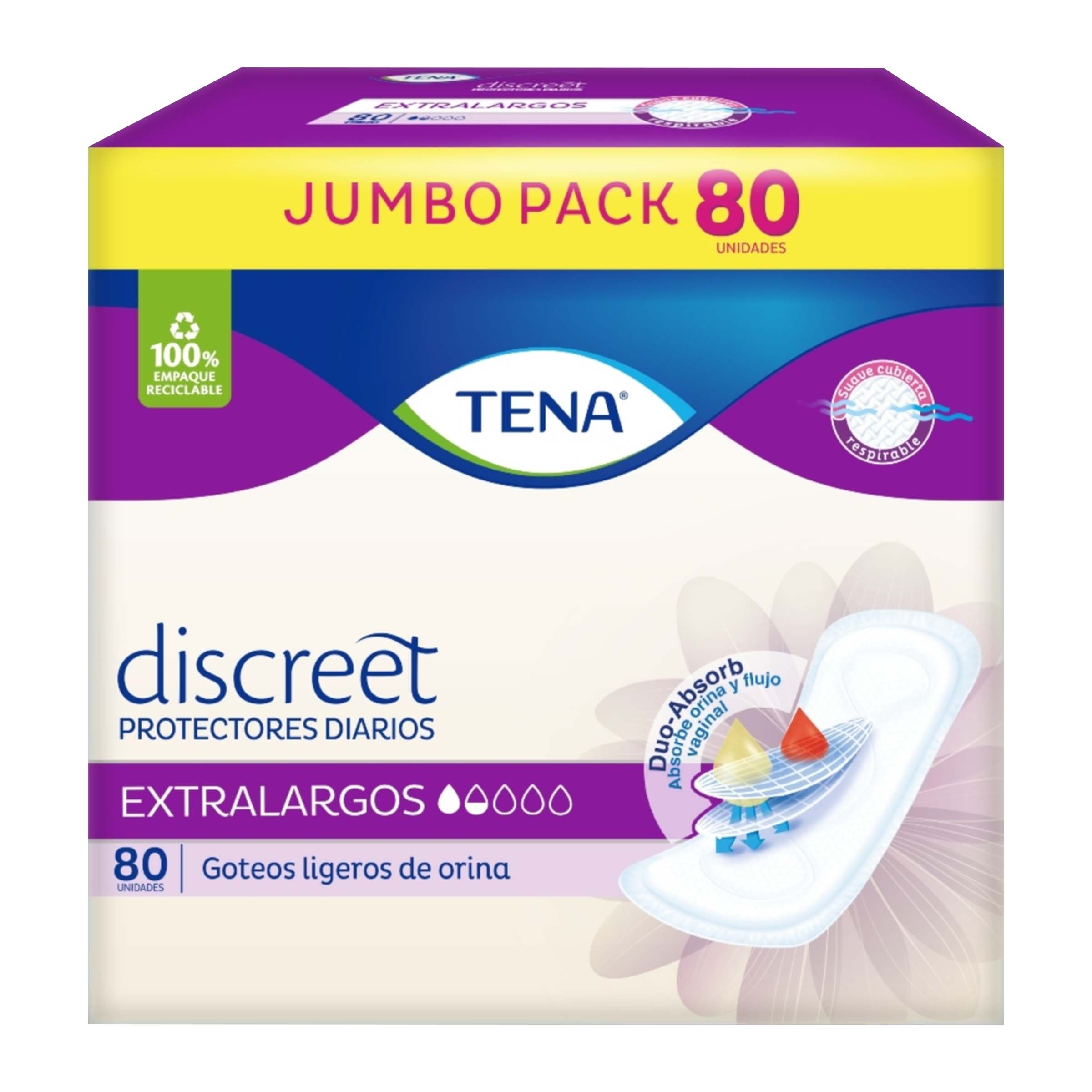 Protectores Diarios Tena Discreet Extralargo Jumbo Pack