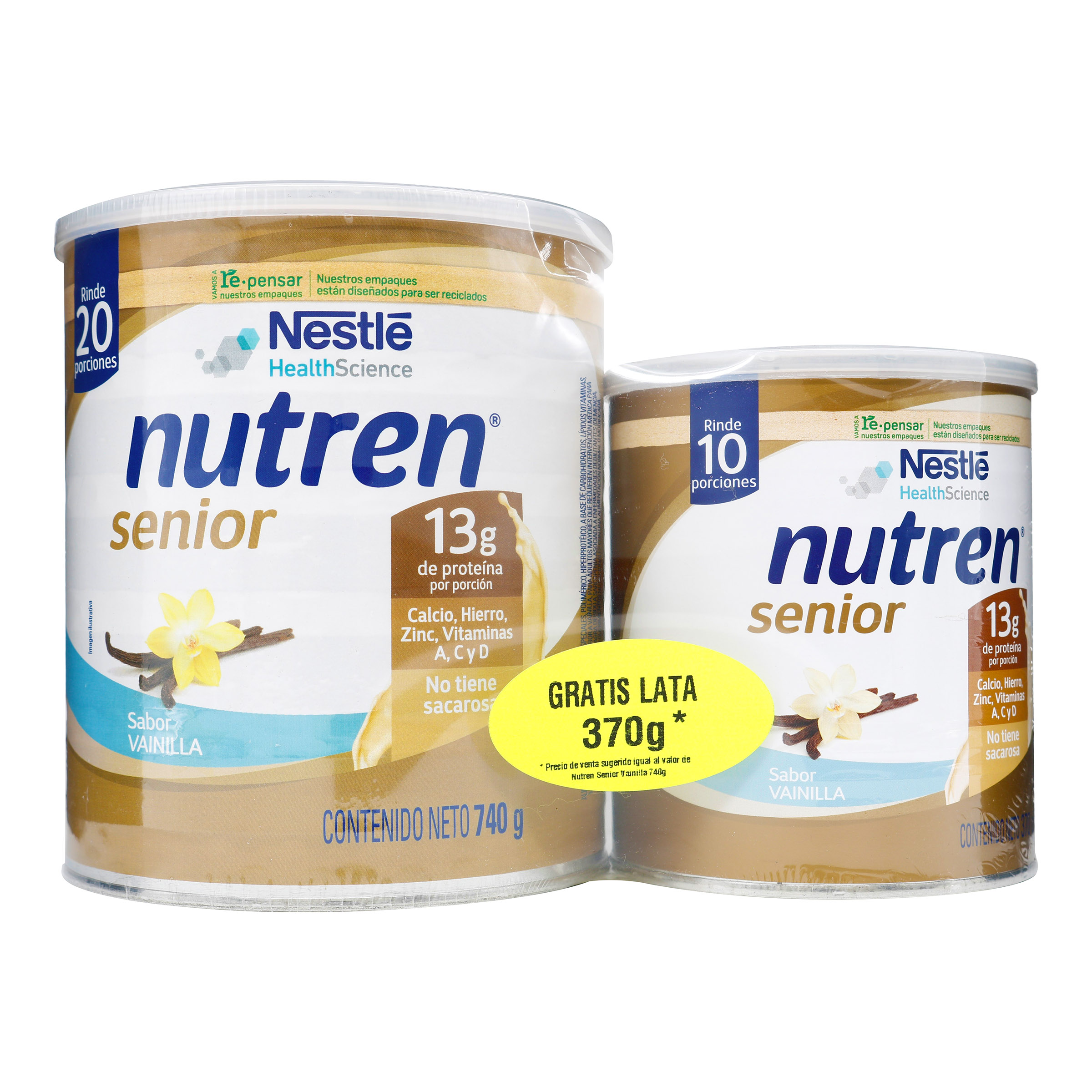Nutren Senior Polvo Sabor Vainilla  + Gratis Nutren Senior 370 GR