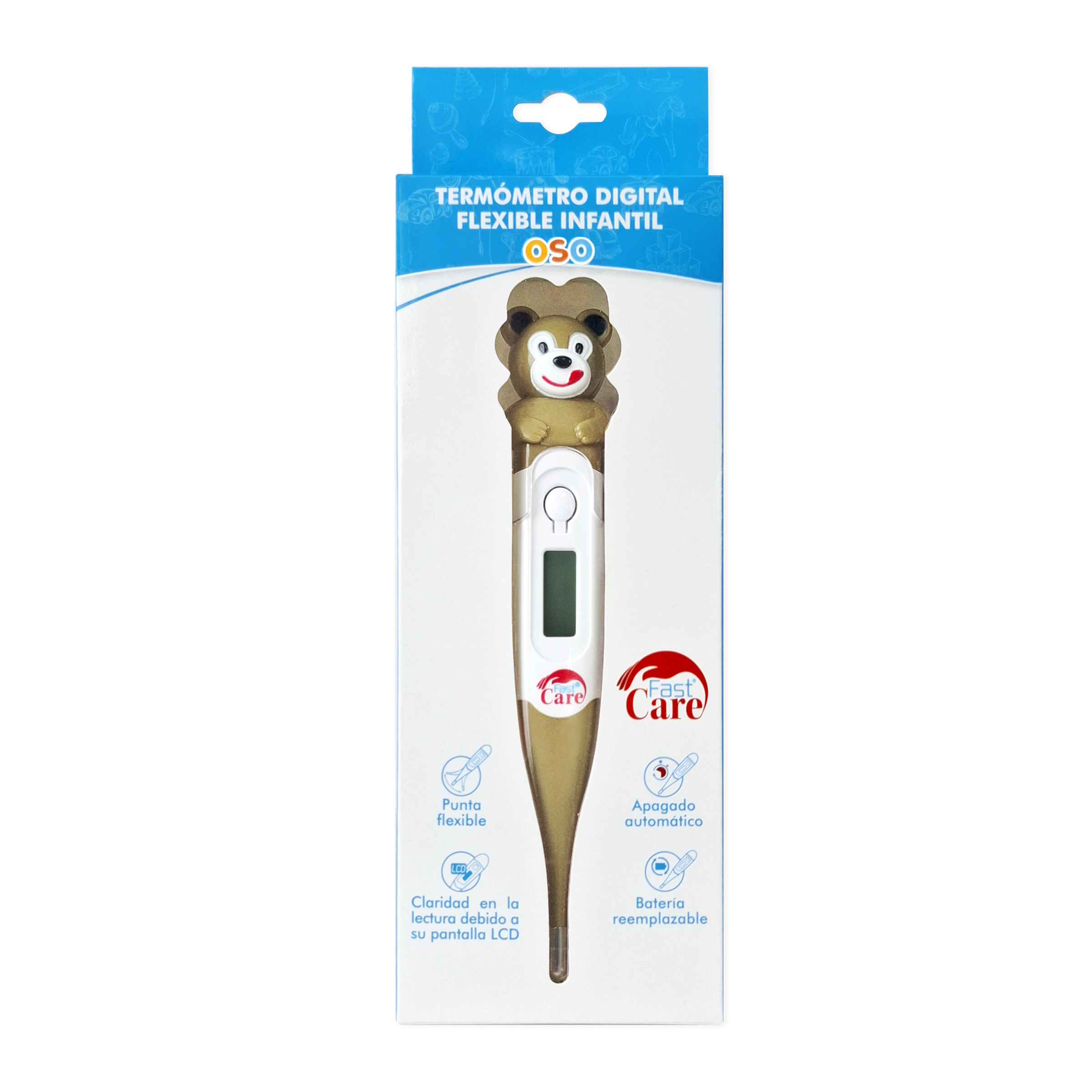 Termometro Infantil Punta Flexible Fast Care Oso Icom