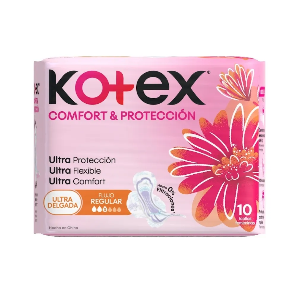 Toallas Kotex Comfort Ultra Delgada 10 Und