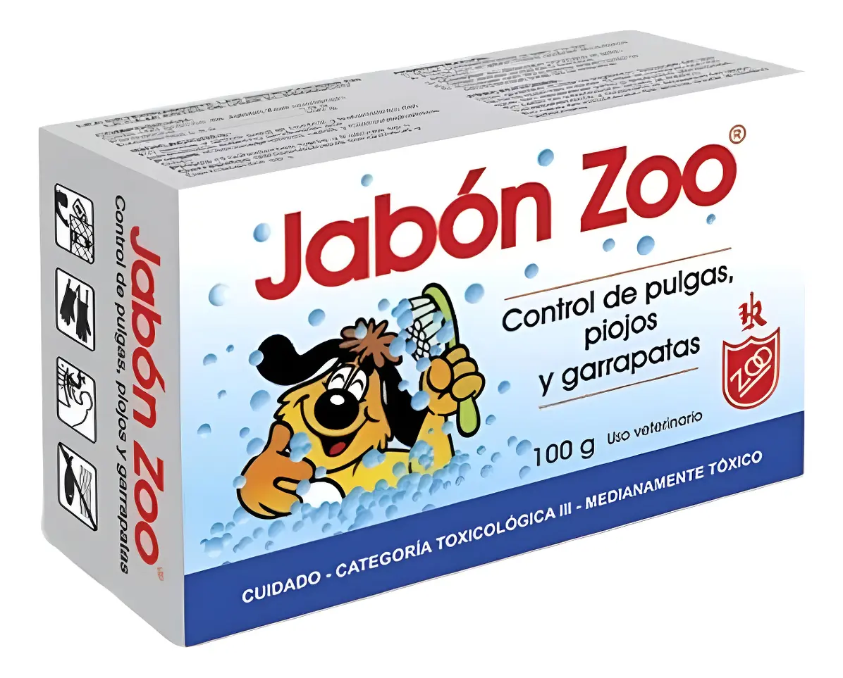 Jabon Zoo Control De Pulgas Piojos y Garrapatas 100 Gr