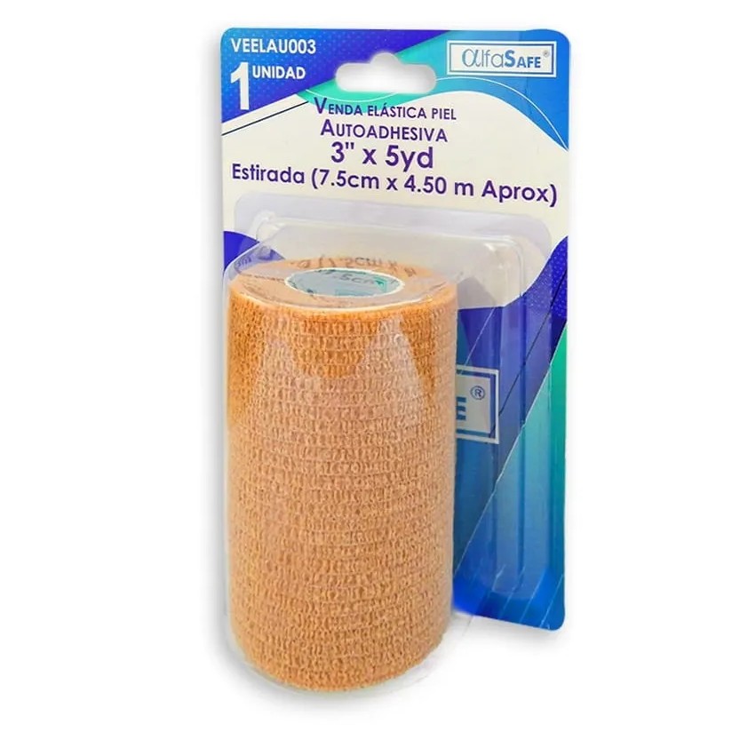 Venda Elastica Autoadhesiva Color Piel 3 X 5 Yardas Alfa