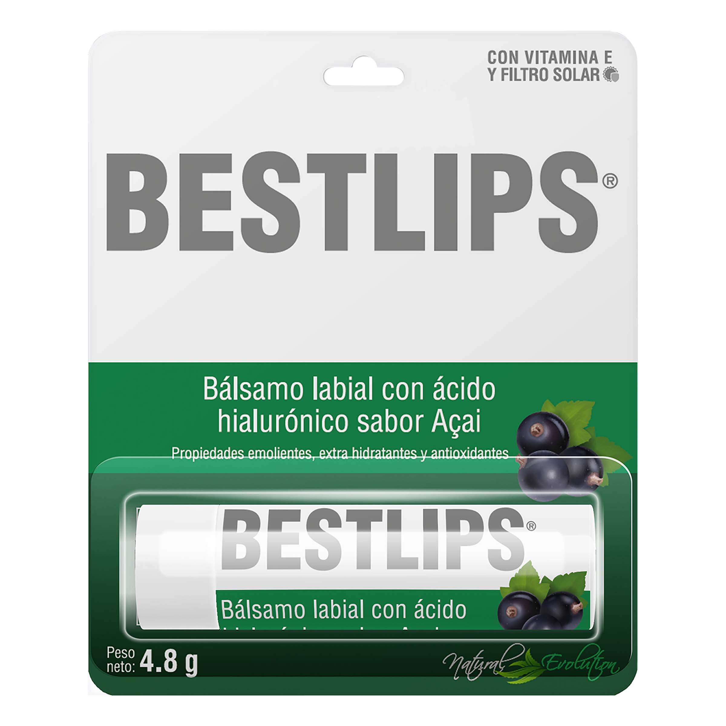 Balsamo Labial Bestlips Con Acido Hialuronico Sabor Asai 4.8 Gr