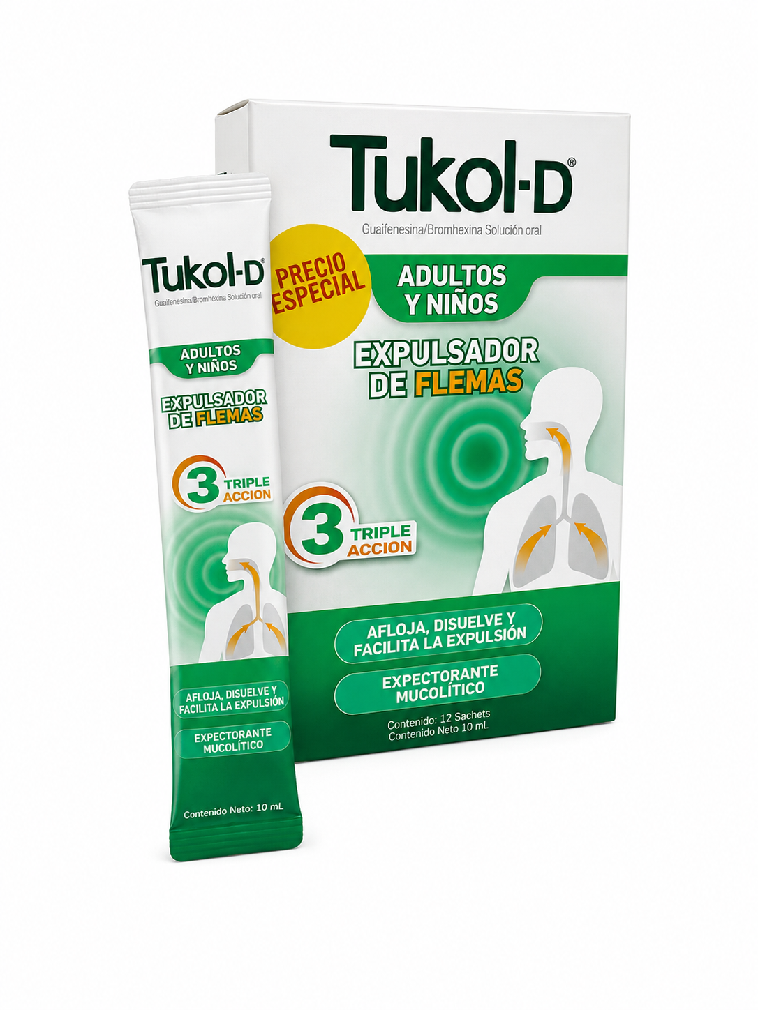 Tukol-d Guaifenesina + Bromhexina Solucion Oral Adultos Y Niños