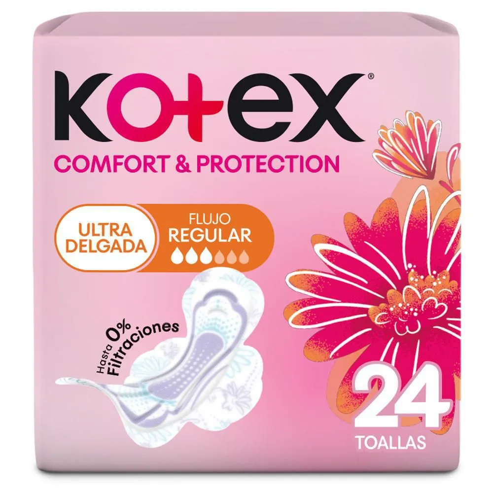 Toallas Kotex Comfort & Proteccion Flujo Regular