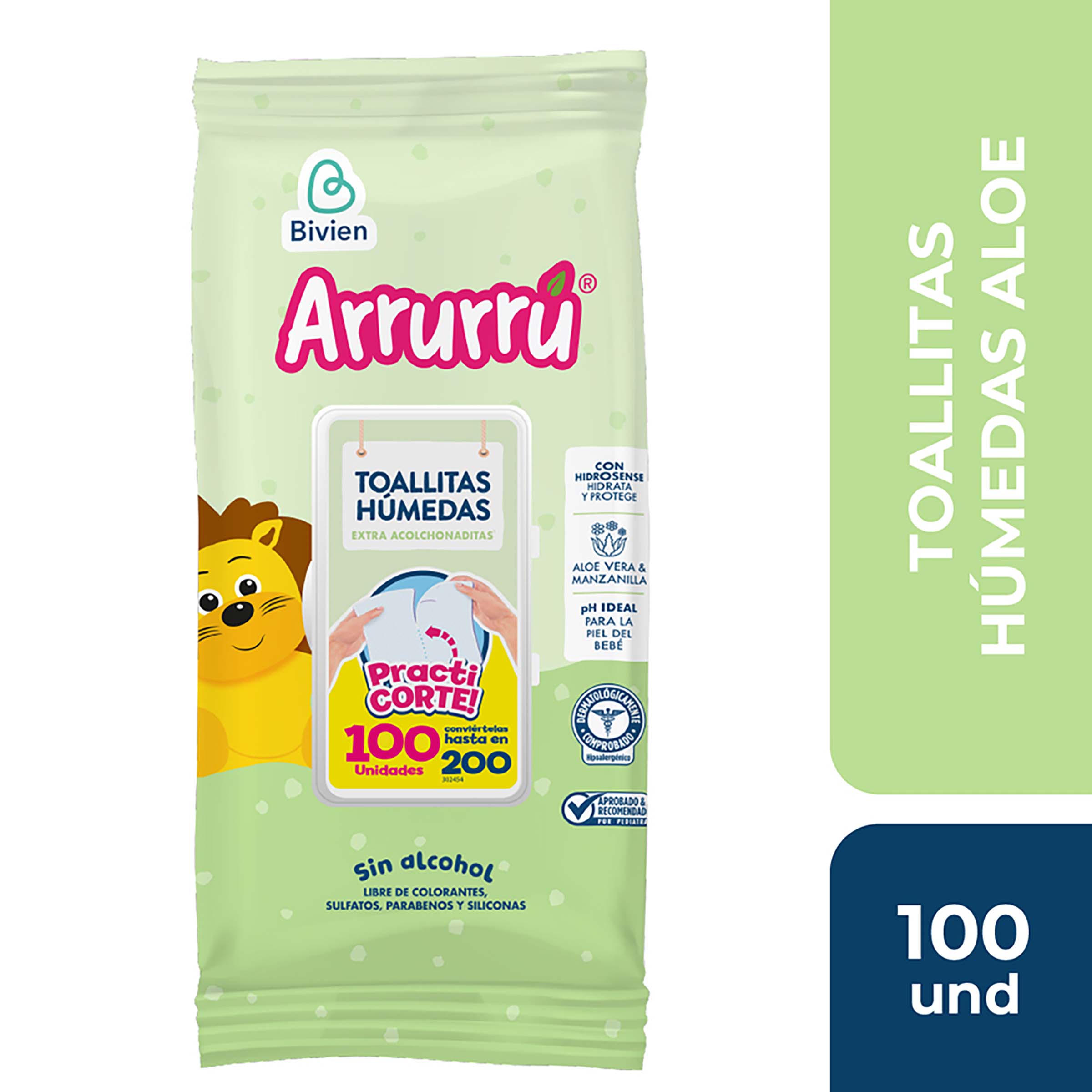 Toallita Humeda Arrurru Aloe Manzana Practicorte
