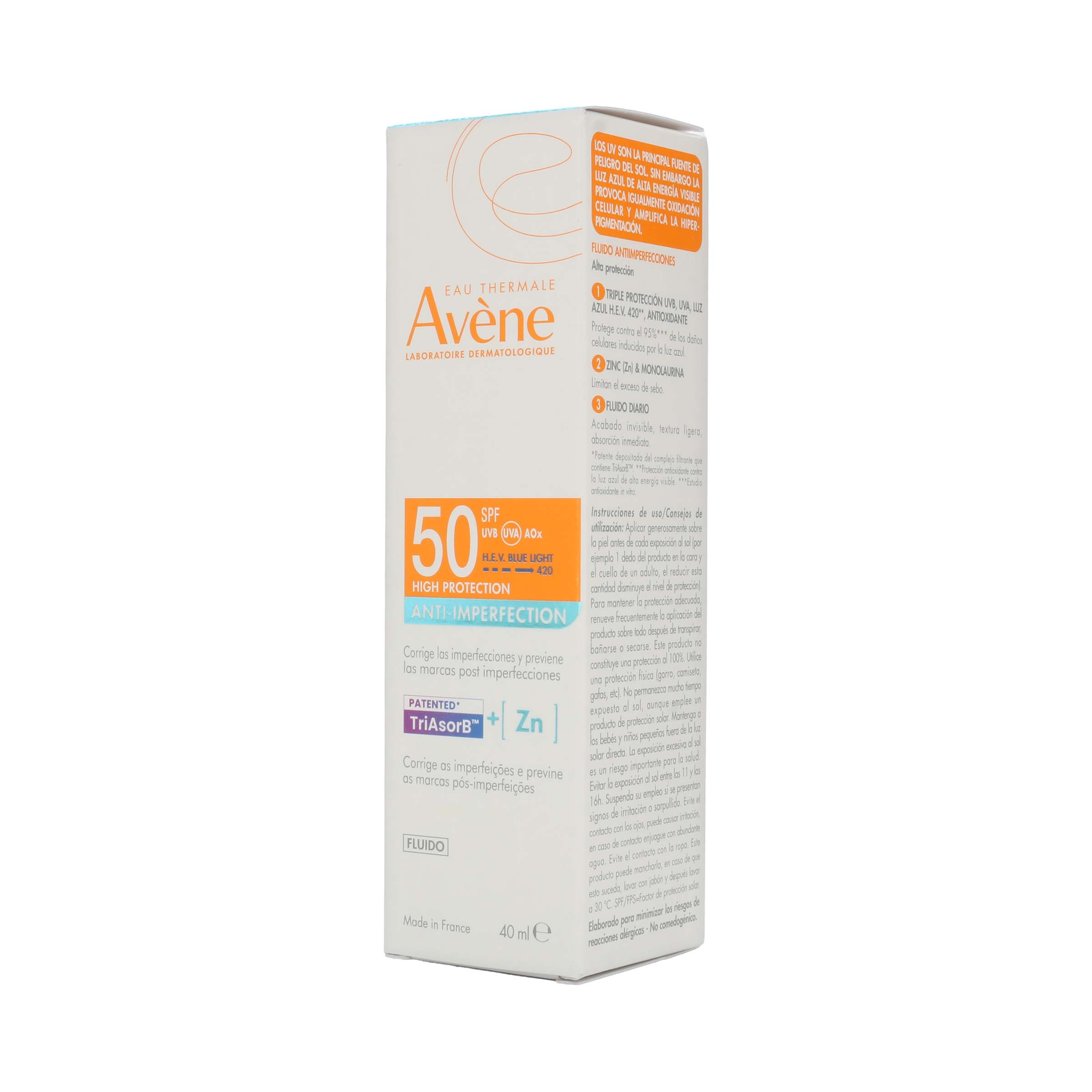 Protector Solar Avene Spf 50+ High Proteccion Anti Imperfeccion