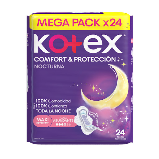 Toallas Kotex Comfort & Proteccion Nocturna Maxi Protect