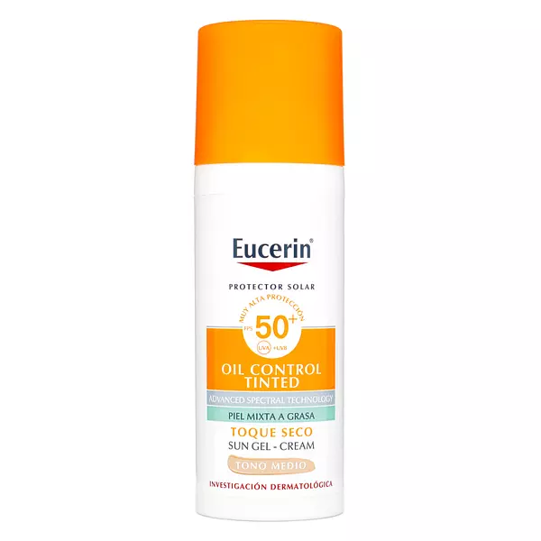 Protector Solar Facial Eucerin Sun Toque Seco Color Medio Fps 50+