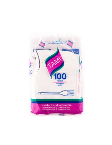 TENEDOR PLASTICO TAMI 100 UNI PEQ