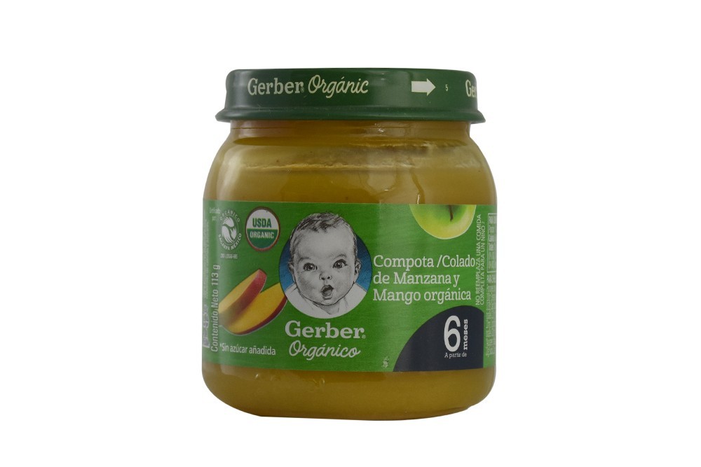 COMPOTA GERBER ORGANIC MANZ-MANG 113 GR