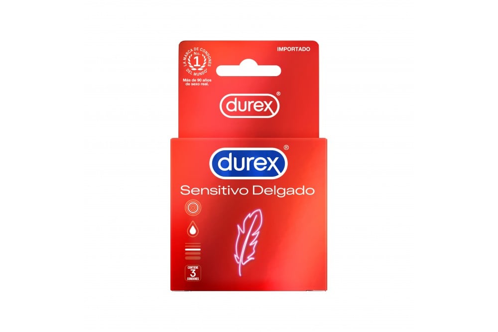 PRESERVATIVO DUREX SENSITIVO DELGADO 3 UNI