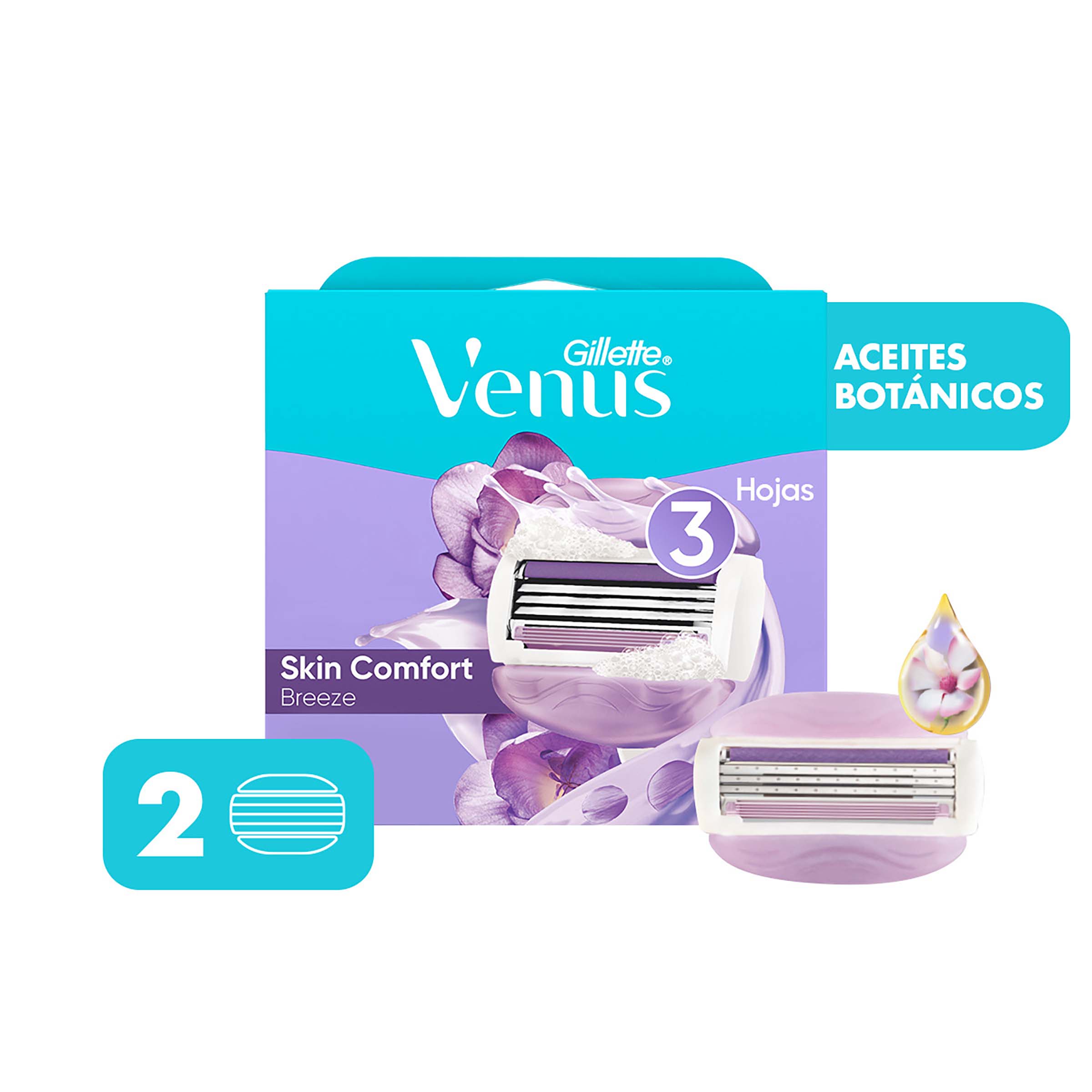 REPUESTO MAQUINA  AFEITAR VENUS BREEZE 2 UDS