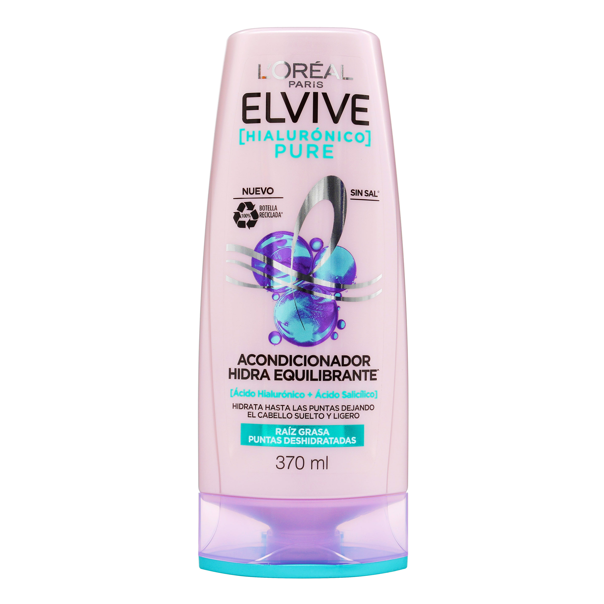Acondicionador Hidra Equilibrante Elvive Hialuronico Pure Raiz Grasa Puntas Deshidratadas