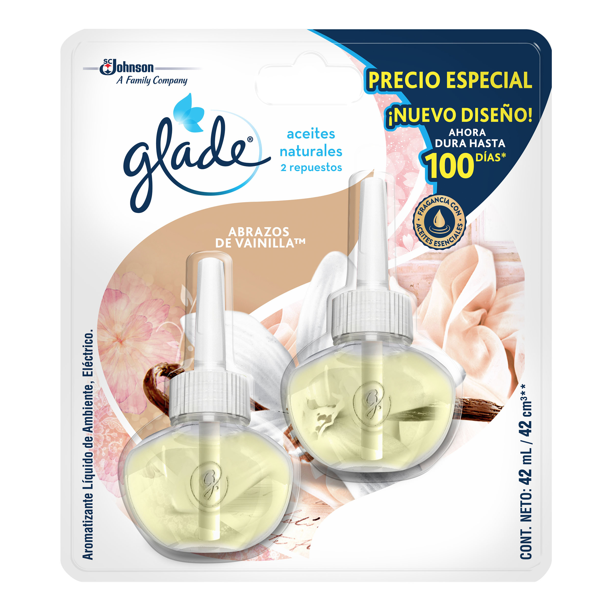 AMBIENTADOR GLADE 2 REP ACEITE VAINILLA