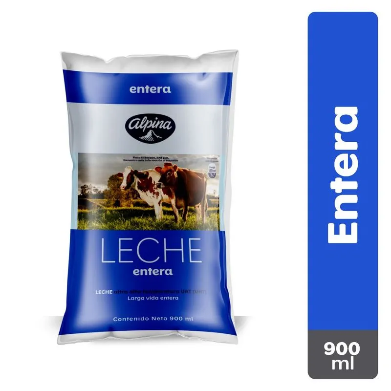 LECHE ALPINA ENTERA BOLSA 900 ML
