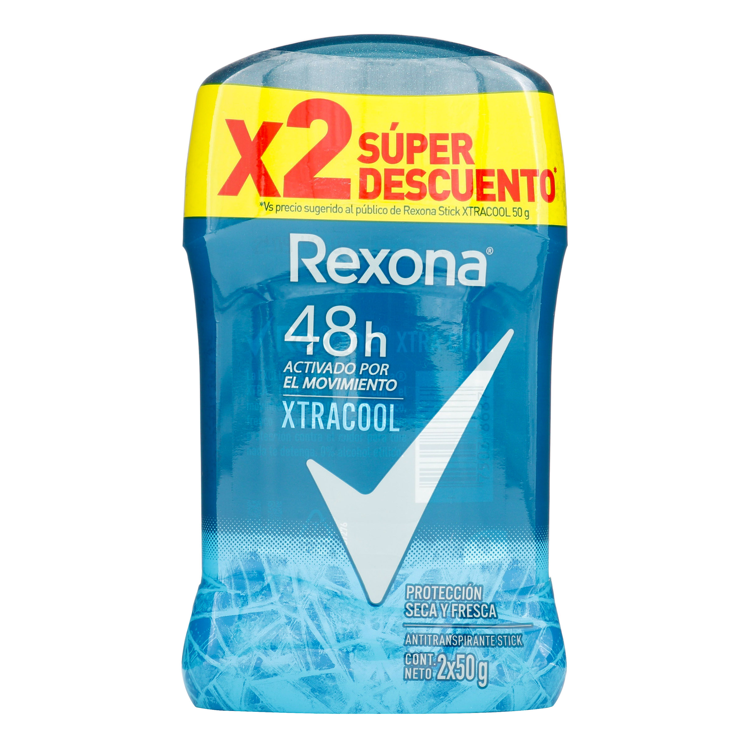 DESODORANTE  REXONA BARRA XTRA COOL 50 GR 2X1