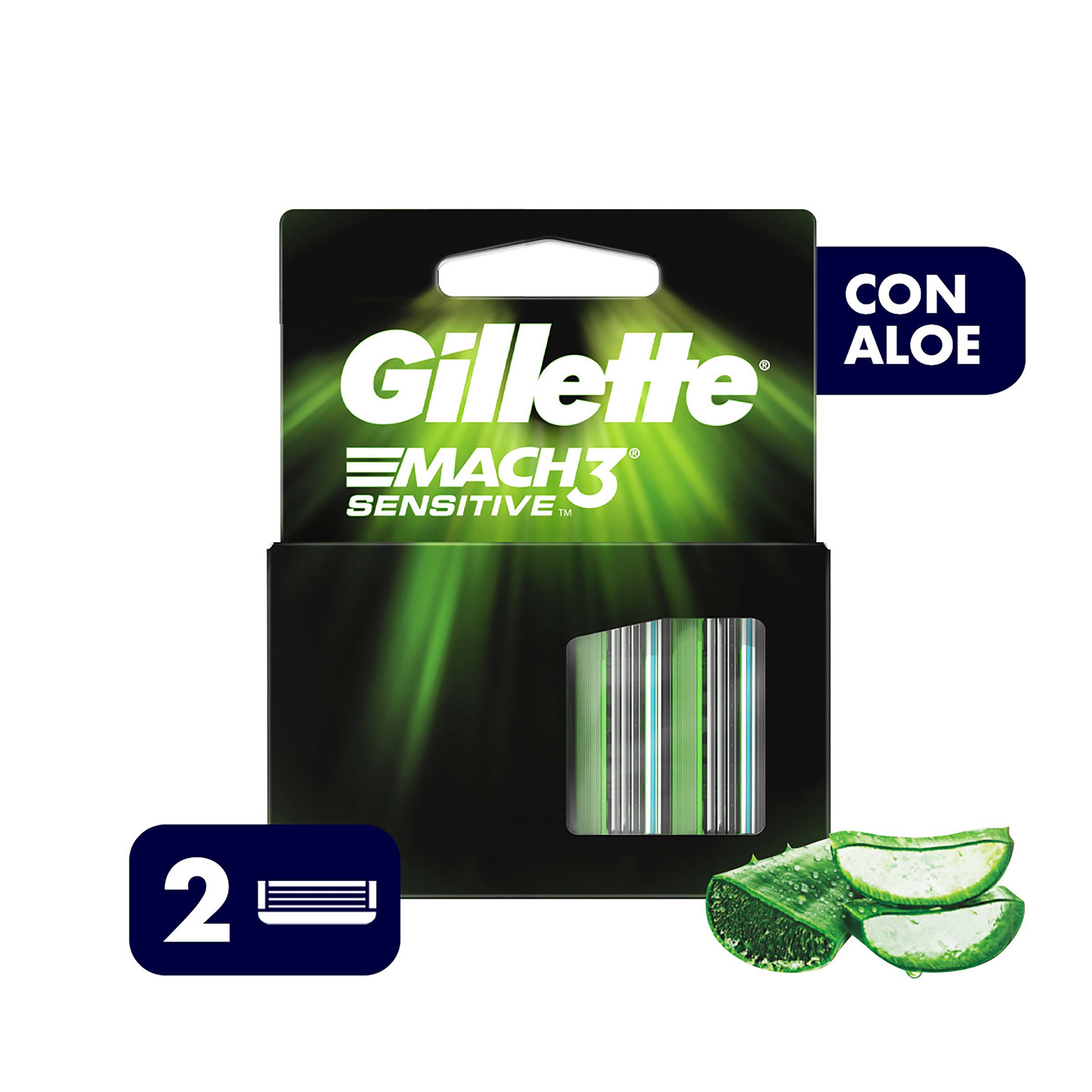 REPUESTO MAQUINA AFEITAR MACH 3 SENSITIVE 2 UNI