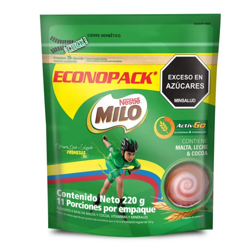MILO ACTIV-GO MALTA Y COCOA DOYPACK 220 GR