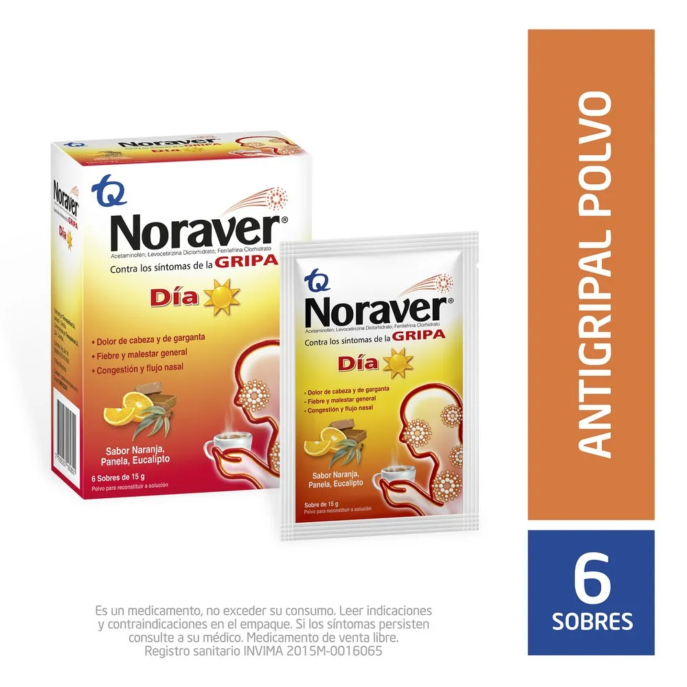 NORAVER GRIPA BEBIDA DIA 15 GR 6 SOBRES MK