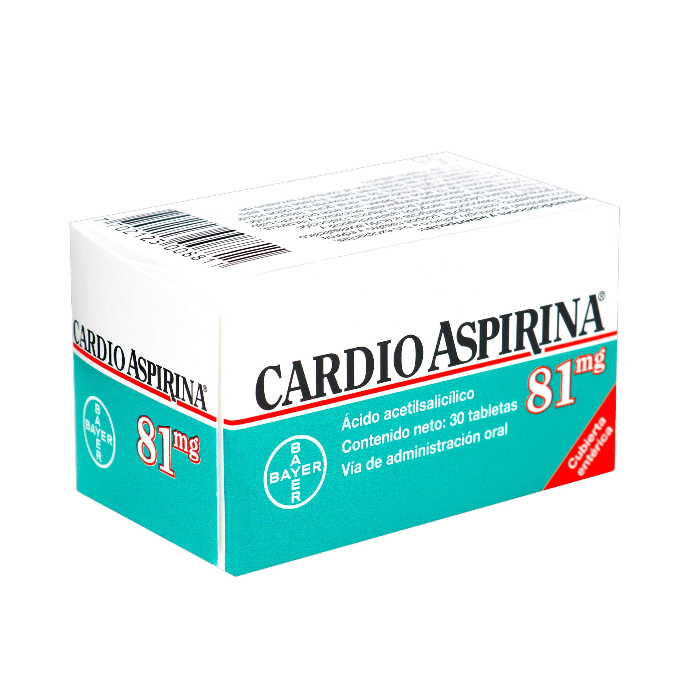 CARDIOASPIRINA 81 MG 30 TABLETAS