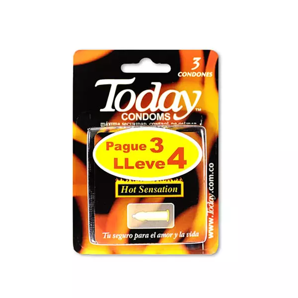 PRESERVATIVO  TODAY HOT SENSATION PG 3 LL 4
