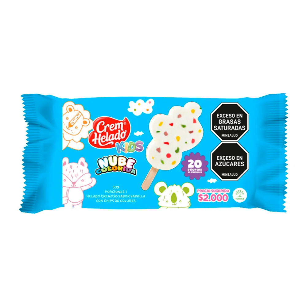 PALETA KIDS NUBES  COLORIDAS 50 GR X 24 UNI