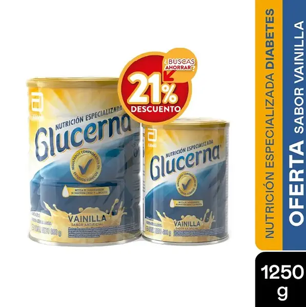 GLUCERNA VAINILLA 850 GR + 400 GR