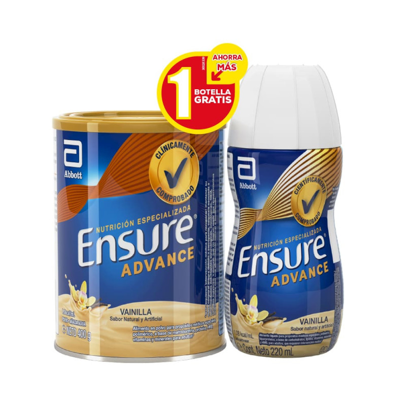 ENSURE ADV VAINILLA 400 GR + ENSU ADV 220  GR