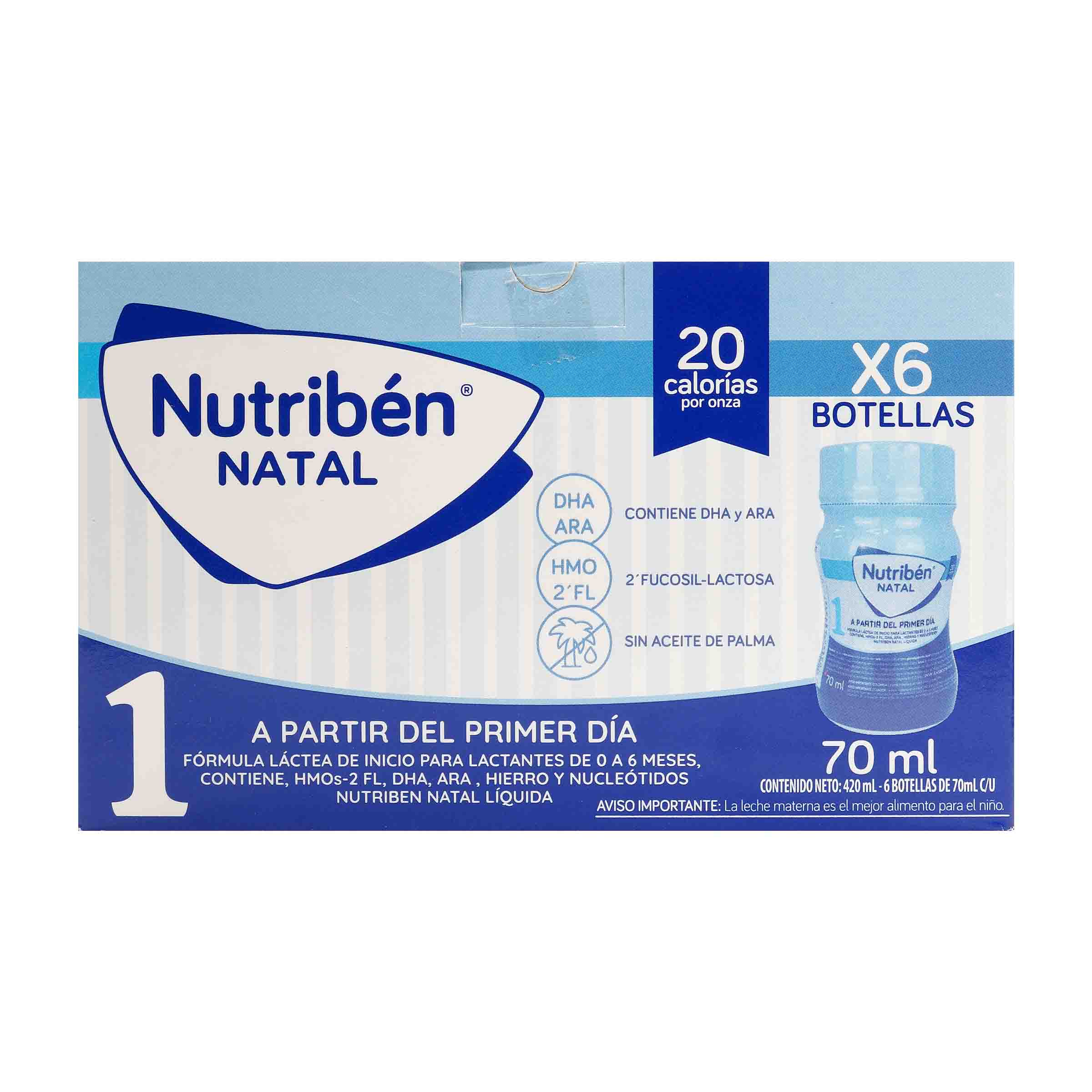 LECHE NUTRIBEN NATAL LIQUIDA 70 ML X 6 UNI