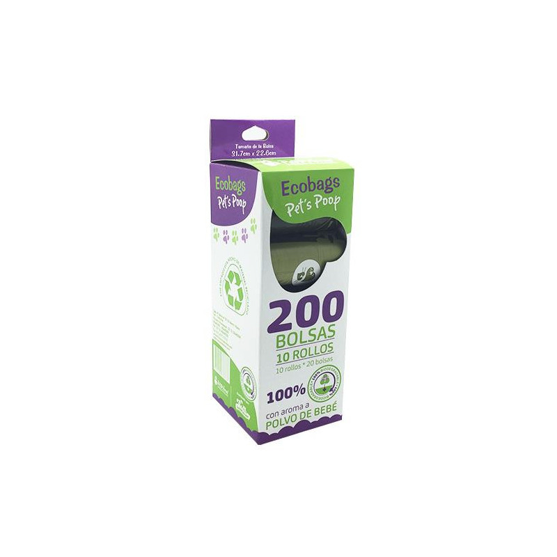 BOLSA POPO ECOBAGS AROMA A BEBE 20 BOLSAS PAQ