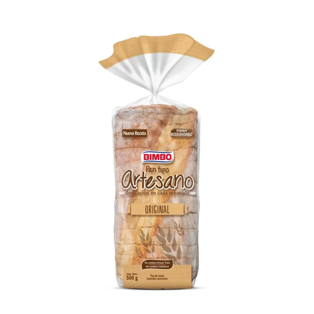 PAN ARTESANO TAJADO BLANCO 500 GR BIMBO