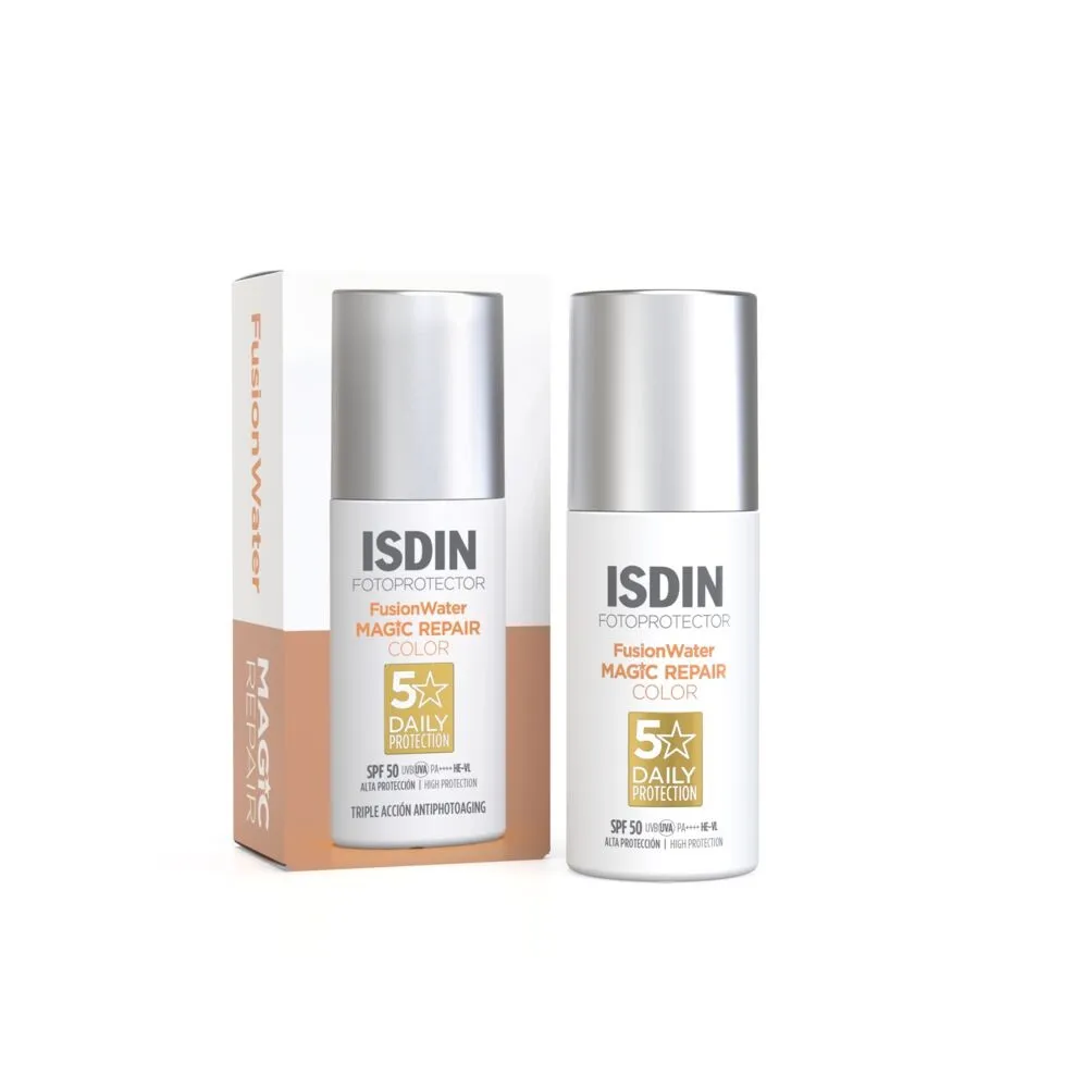Fotoprotector Fusion Water Magic Repair Isdin Con color