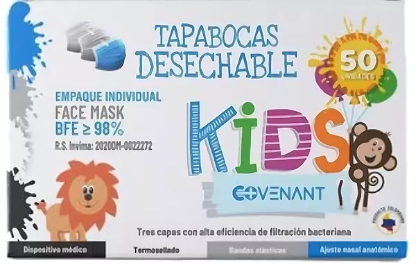 Tapabocas Azul Pediátrico Covenant