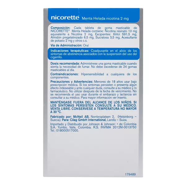 Nicorette Menta Helada 2 Mg