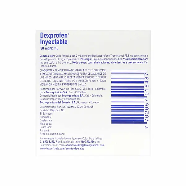 Dexprofen Inyectable 50 Mg